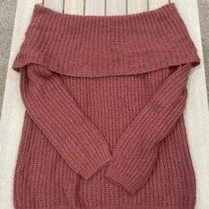 Sienna Sky Off-the-Shoulder Sweater in Dusty Rose